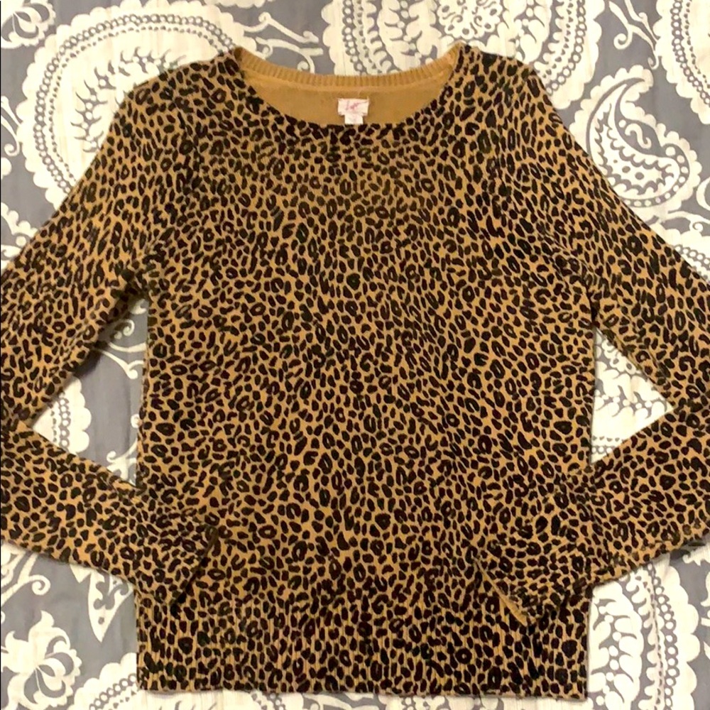 XS 100% Cotton Leopard Sweater